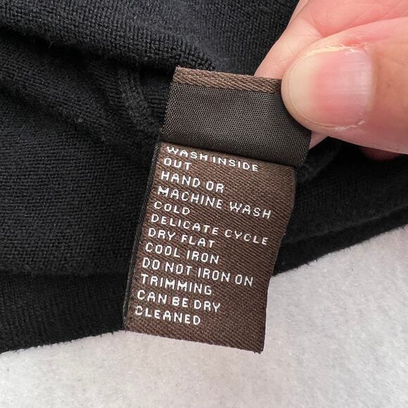 J McLaughlin Black Dress Size Medium Long Sleeve Cotton Blend Stretch Soft - Picture 12 of 12